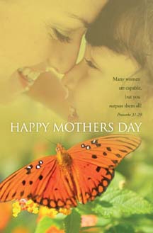 Pkg./100 Butterfly Mother's Day Bulletins. Save 50%.