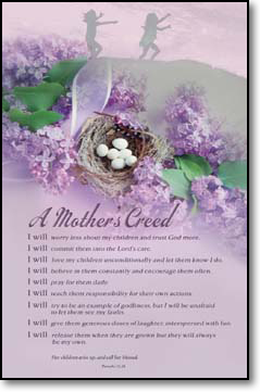 A Mother's Creed Bulletins. Large (8 1/2"x14") Pkg./100. Save 50%.